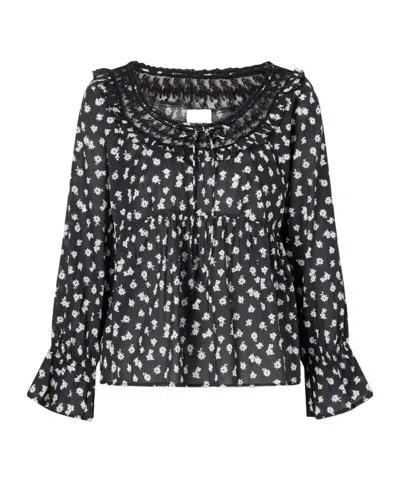 Posse Danielle Floral-print Cotton-voile Blouse In Multi