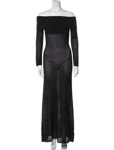 Pre-owned Posse Cowl Neck Long Dress In Black