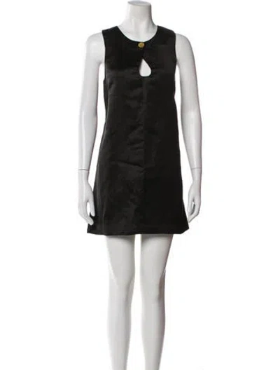 Pre-owned Posse Crew Neck Mini Dress In Black