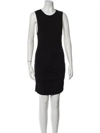 Pre-owned Posse Crew Neck Mini Dress In Black