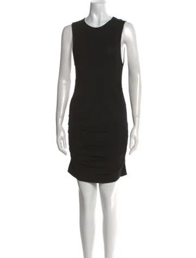 Pre-owned Posse Crew Neck Mini Dress In Black