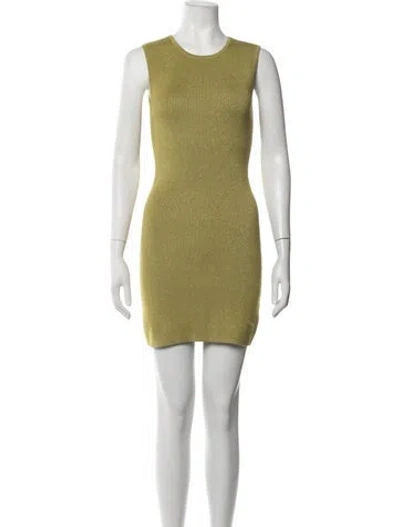 Pre-owned Posse Crew Neck Mini Dress In Green