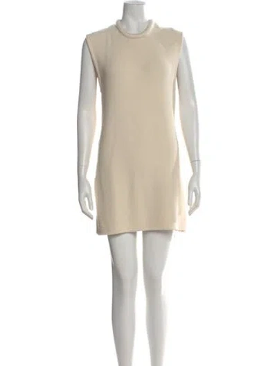 Pre-owned Posse Crew Neck Mini Dress In Neutral
