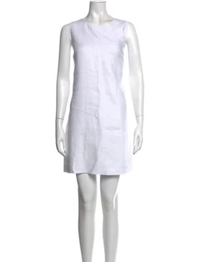 Pre-owned Posse Crew Neck Mini Dress In White