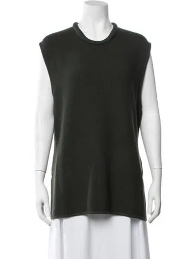 Pre-owned Posse Crew Neck Sleeveless Top In Green