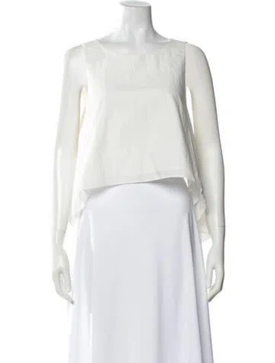 Pre-owned Posse Crew Neck Sleeveless Top In White