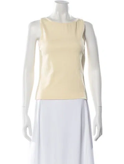 Pre-owned Posse Crew Neck Sleeveless Top In Yellow