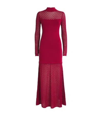 Posse Crochet Romy Maxi Dress In Red