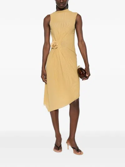 Posse Cynthia Floral-appliqué Midi Dress In Animal Print