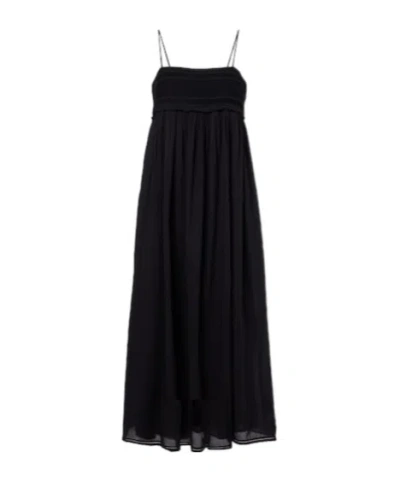 Posse Danielle Lace-trimmed Cotton Midi Dress In Black