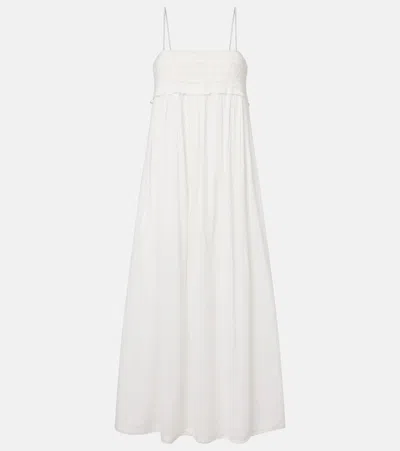 Posse Danielle Lace-trimmed Cotton Midi Dress In White