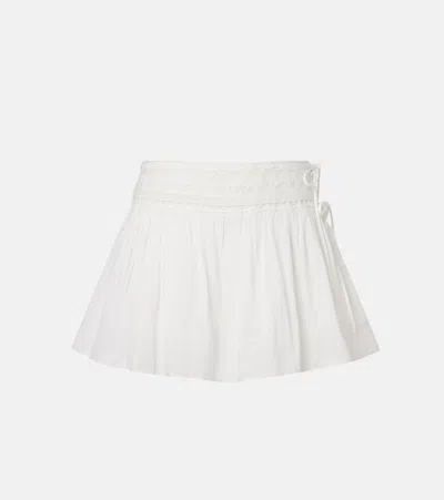 Posse Danielle Lace-trimmed Cotton Skort In White