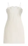 Posse Darya Lace-trimmed Linen-cotton Mini Dress In White