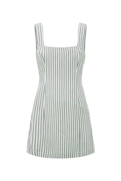 Posse Diana Mini Dress Seagrass Stripe In Gray
