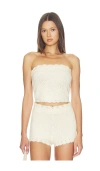 Posse Dylan Strapless Top In Neutral