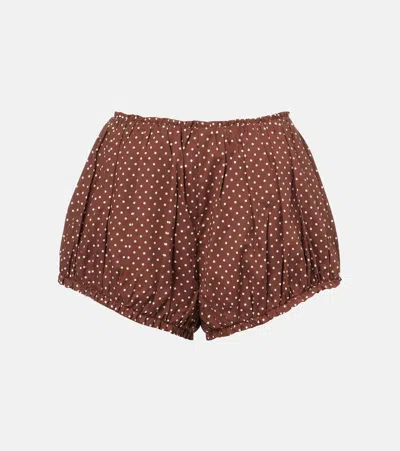 Posse Edie Polka-dot Shorts In Brown