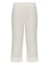 Posse Effi Lace-trim Trousers In White