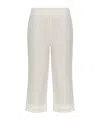 Posse Effi Capri Crocheted Lace-trimmed Linen Slim-leg Pants In White