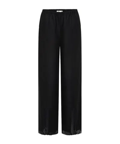 Posse Elastic Waist Casual Pants In Black
