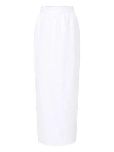 Posse Elastic-waist Pencil Skirt In White