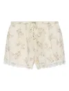Posse Elodie Floral Lace-trimmed Shorts In Multi