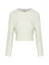 Posse Elspeth Button-up Wool Cropped Jacket In White