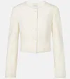 Posse Elspeth Button-up Wool Cropped Jacket In White