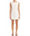 Posse Emma Button Down Mini Dress In Ivory In White