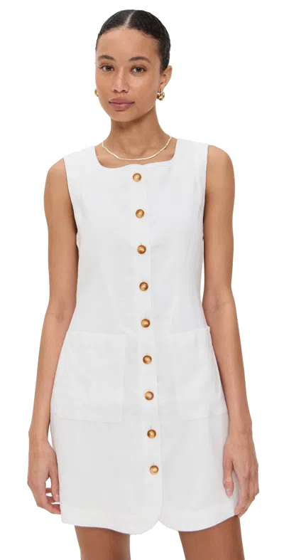 Posse Womens Dusty Citron Emma Button-down Linen Mini Dress In Yellow