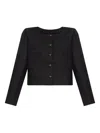 Posse Emma Button-front Linen Jacket In Black
