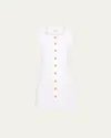 Posse Emma Button-front Mini Dress In White