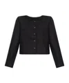 Posse Emma Button-front Linen Jacket In Blue
