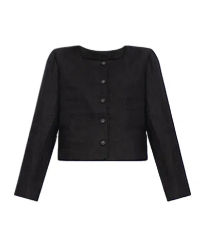 POSSE EMMA BUTTON-FRONT LINEN JACKET