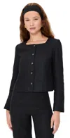 Posse Emma Button-front Linen Jacket In Black