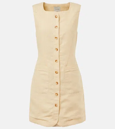 Posse Emma Linen Minidress In Yellow