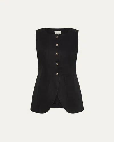 Posse Emma Linen Vest In Black