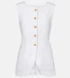 Posse Emma Button Down Vest In Ivory In White