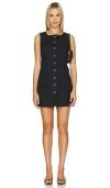 Posse Emma Button Down Mini Dress In 黑色