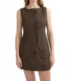 Posse Emma Pinstripe Vest In Chocolate Cream In Brown
