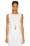Posse Womens Emma Two-patch-pockets Linen Vest Ivory Xl In White
