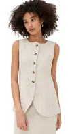 Posse Womens Natural Emma Two-patch-pockets Linen Vest In Natural