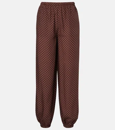 Posse Evie Polka-dot Balloon Pants In Brown