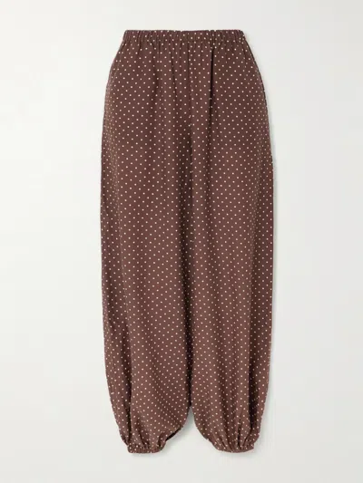 Posse Evie Polka-dot Tencel™ Lyocell Tapered Pants In Multi