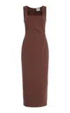 Posse Exclusive Alice Cotton Midi Dress In Brown