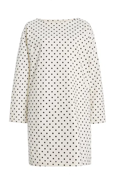 Posse Exclusive Bea Polka-dot Cotton Mini Dress In White