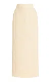 Posse Exclusive Emma High-waisted Linen Midi Skirt In Yellow