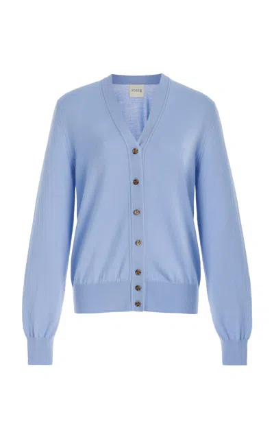 Posse Exclusive Finley Wool Cardigan In Blue