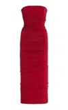 Posse Exclusive Isabela Strapless Jersey Maxi Dress In Red
