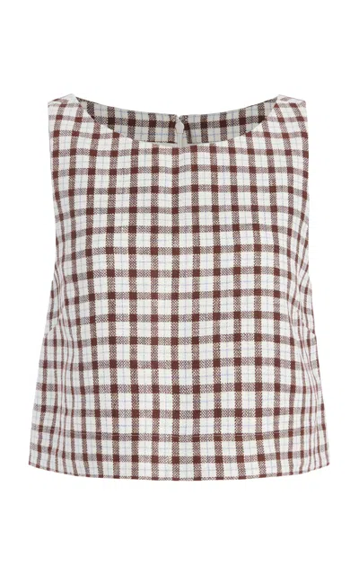 Posse Exclusive Joy Linen Crop Top In Multi