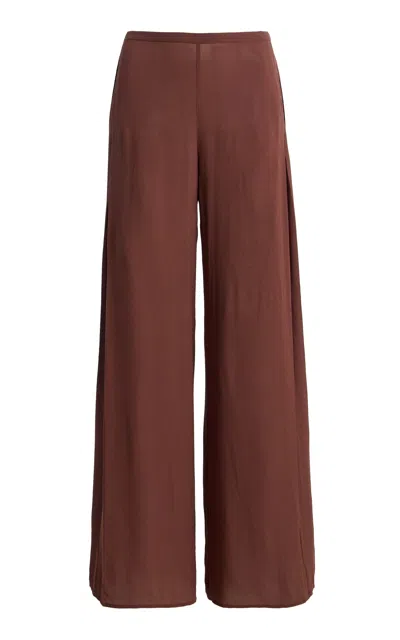 Posse Exclusive La Isla Jane Crepe Pants In Brown